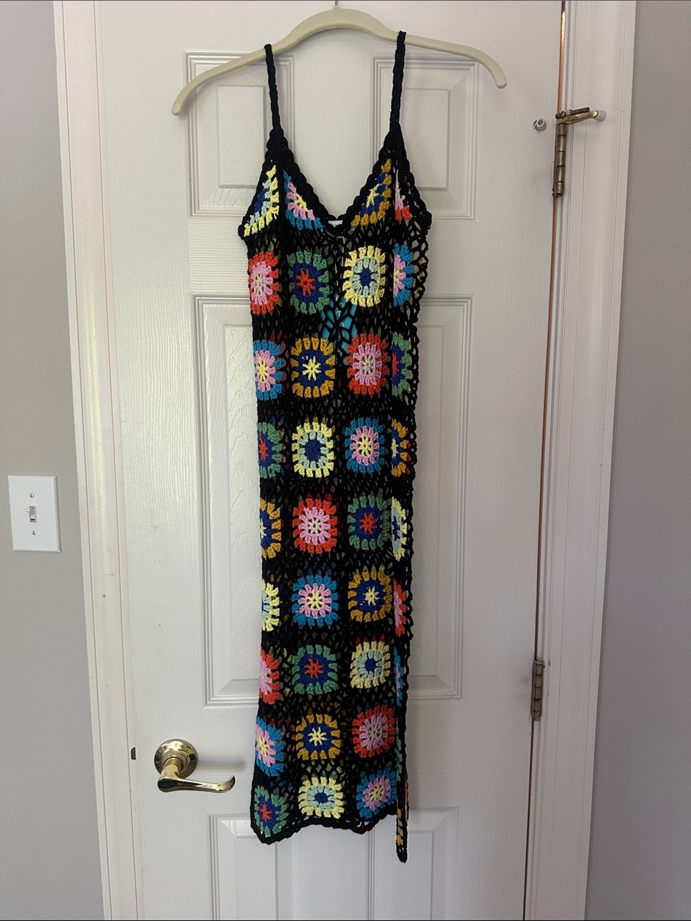 NWT Black Crochet Midi Dress Small